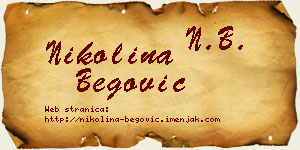 Nikolina Begović vizit kartica